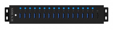 Hub IB-HUB1717 16+1 port USB HUB, 16x USB + 1x USB do ładowania, USB 3.2 Gen 1, 96 Watt zasilacz