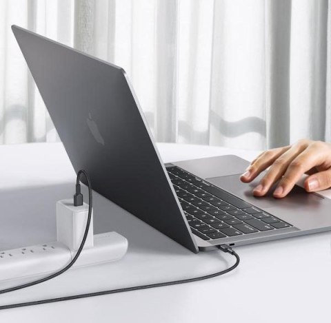 CB-CD45 kabel USB-C - USB-C 0,9m 60W PD 3A 20V nylonowy oplot czarny