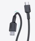 CB-CD45 kabel USB-C - USB-C 0,9m 60W PD 3A 20V nylonowy oplot czarny