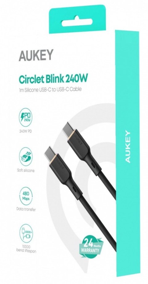 CB-SCC241 kabel USB-C - USB-C 1m 240W PD 5A 20V silikonowy czarny