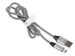 Kabel USB 2.0 TY PE-C A Male 1.0m czarno-srebrny