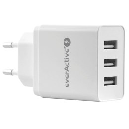 Ładowarka sieciowa 3x USB 3,4A Iq smart charging Biała