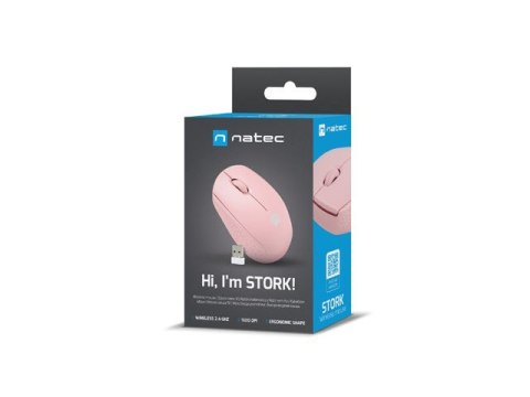 Mysz bezprzewodowa Stork 1600 DPI różowa