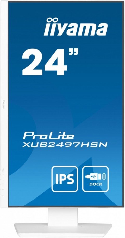 Monitor 24 cale XUB2497HSN-W2 IPS, USB-C Dock, HDMI, DP, 300cd, Pivot, HAS, biały /5y/