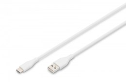 Kabel połączeniowy silikonowy USB-A - USB-C, USB 2.0 60W, 1m Biały