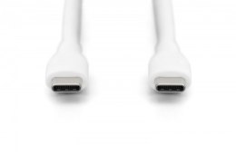 Kabel połączeniowy silikonowy USB-C - USB-C, USB 2.0 60W, 0,5m Biały