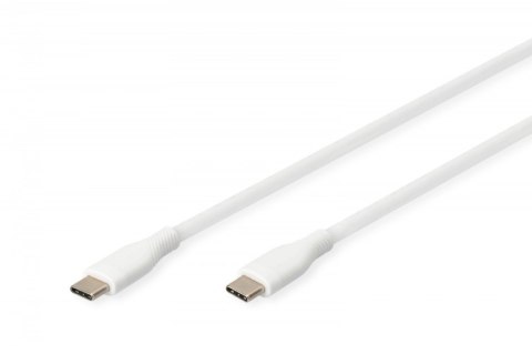 Kabel połączeniowy silikonowy USB-C - USB-C, USB 2.0 60W, 2m Biały