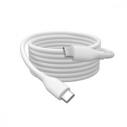 Kabel połączeniowy silikonowy USB-C - USB-C, USB 2.0 60W, 2m Biały