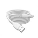 Kabel połączeniowy silikonowy USB-A - Lightning, USB 2.0 12W, certyfikat MFI, 1m Biały