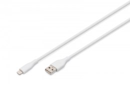 Kabel połączeniowy silikonowy USB-A - Lightning, USB 2.0 12W, certyfikat MFI, 2m Biały