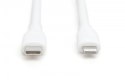 Kabel połączeniowy silikonowy USB-C - Lightning, USB 2.0 60W, certyfikat MFI, 0,5m Biały