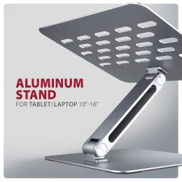 STND-LQ Podstawa do laptopów aluminiowa 10-17.3 cali, regulowane kąty nachylenia, Szara