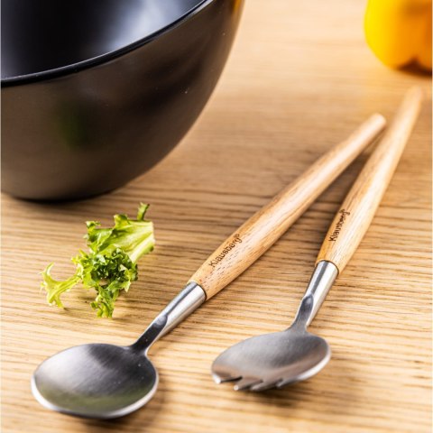 PORCELANOWA MISA 23cm DO SAŁATEK Z ŁYŻKAMI KLAUSBERG KB-7786 CZARNA