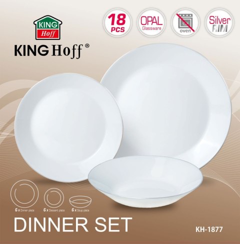 ZASTAWA STOŁOWA SERWIS KOMPLET TALERZY 18 ELE. NA 6 OSÓB KINGHOFF KH-1877