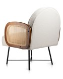 Fotel Clover kremowy, rattanowe oparcia