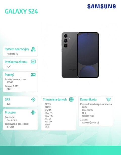 Smartfon Galaxy S24 FE 5G 8/128GB Enterprise Edition grafitowy