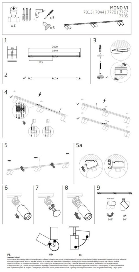 Lampa Sufitowa SPOT MONO Czarny 6xGU10