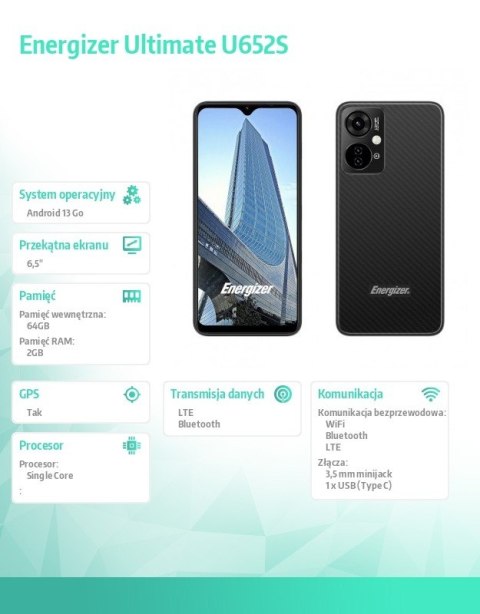 Smartfon Ultimate U652S 2GB RAM 64GB 6,51" 4G LTE Dual SIM EU Czarny