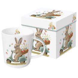 Zajączek Wielkanocny na Skuterze Kubek Porcelanowy w Ozdobnym Pudełku 400 ml