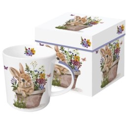 Zajączek w Kwiatkach Kubek Porcelanowy w Ozdobnym Pudełku 400 ml