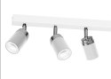 Nowoczesna lampa sufitowa biała Reno x6 Wykonany z metalu, sześć punktów świetlnych na listwie w kolorze białym spotlight z elem