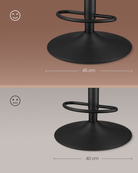 Brązowe hokery z oparciem 2 szt. EKHO