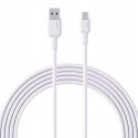 CB-NAC1 kabel USB-C - USB-A 1m 60W PD 3A 20V nylonowy oplot biały