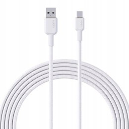 Kabel CB-NAC1 White nylonowy USB C - USB A | 1m | 3A | 60W PD | 20V