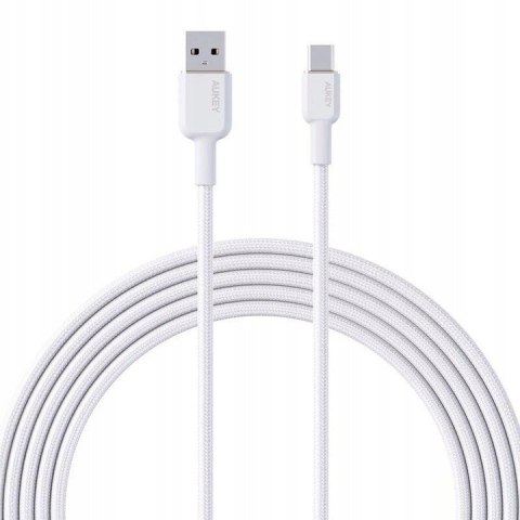 CB-NAC1 kabel USB-C - USB-A 1m 60W PD 3A 20V nylonowy oplot biały