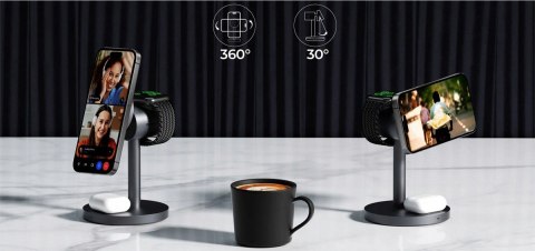 LC-MC311 3w1 Qi2 15W ładowarka bezprzewodowa MagSafe + ładowarka PD 30W