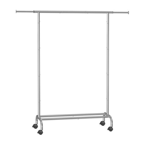 Mobilny wieszak na ubrania 156 cm srebrny