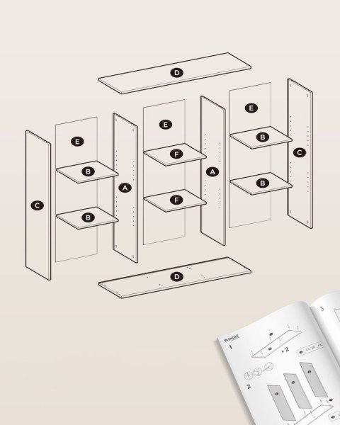 Podłogowy regał na książki 9 półek jasny brąz