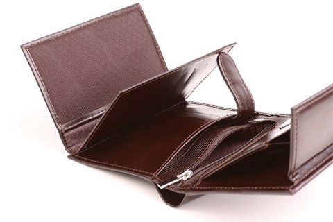 Skórzany portfel męski PPM4 BROWN
