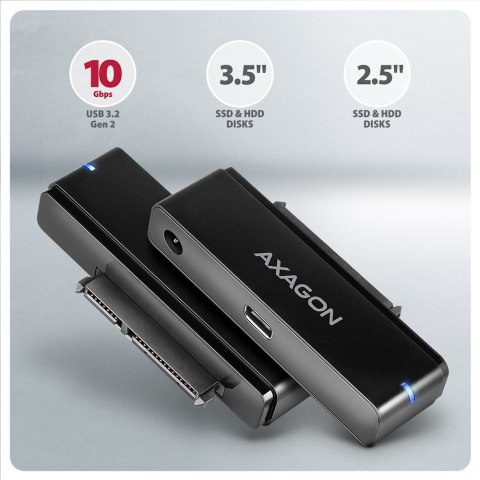Adapter ADSA-FPX USB-C 10Gbps SATA 6G 2.5/3.5 cala SSD/HDD FASTPORT X, w tym zasilacz, 60cm USB-C/USB-A kabel