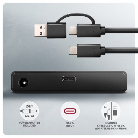 Adapter ADSA-FPX USB-C 10Gbps SATA 6G 2.5/3.5 cala SSD/HDD FASTPORT X, w tym zasilacz, 60cm USB-C/USB-A kabel