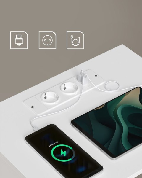 Biała szafka z funkcją ładowania