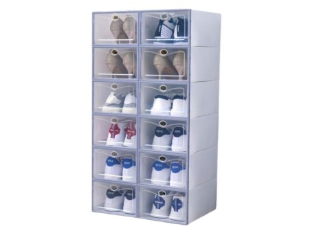 Modułowy Regał Na Buty Akcesoria 5 Przegródek Transparentny