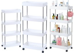 Regał Mobilny 3 Półki Biały na Kółkach