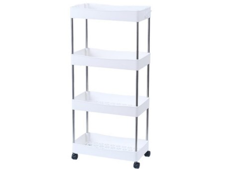 Regał Mobilny 3 Półki Biały na Kółkach