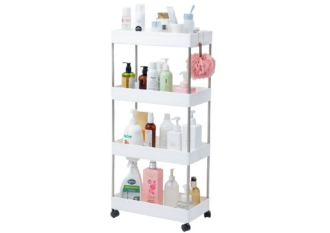 Regał Mobilny 3 Półki Biały na Kółkach