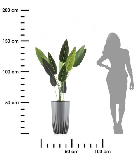 Donica Stripped Wysoka szara 30xh51 cm