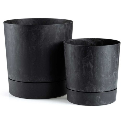 Donica z podstawką Azalea recykling czarny beton 22 cm