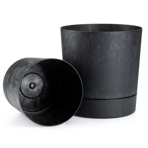Donica z podstawką Azalea recykling czarny beton 22 cm
