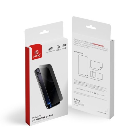 Privacy 3D Armour Glass - Hartowane szkło prywatyzujące iPhone 16e / iPhone 14 / iPhone 13 / iPhone 13 Pro