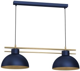 Lampa Wisząca ESTATE Niebieski Złoty Metalowy Klosz 2xE27