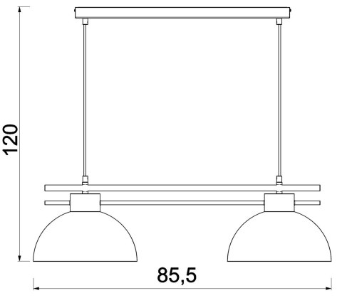 Lampa Wisząca ESTATE Niebieski Złoty Metalowy Klosz 2xE27