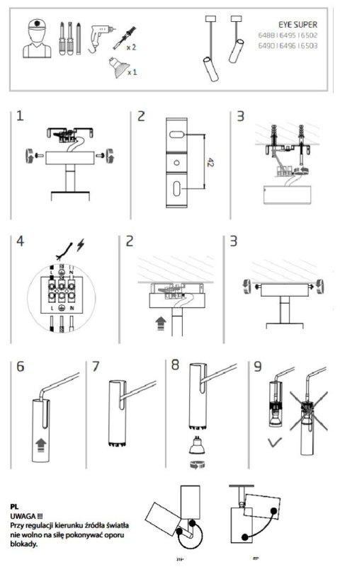 Lampa Sufitowa Spot EYE SUPER B Biały 1xGU10