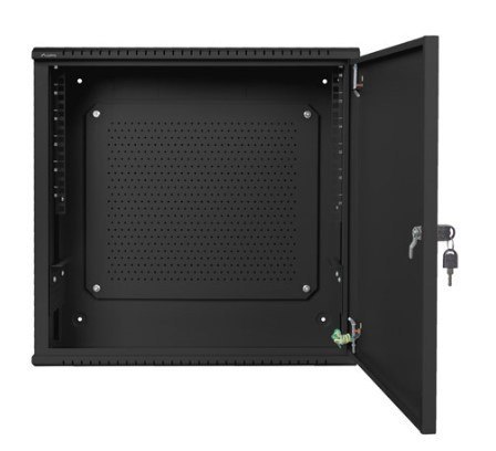Szafa instalacyjna rack wisząca 19 cali 6U+3U 540x200 niskoprofilowa (złożona) czarna