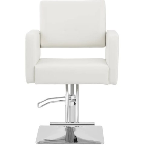 Fotel fryzjerski barberski z podnóżkiem CARLISLE - srebrno biały