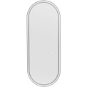 Konsola konsoleta fryzjerska lustro z oświetleniem LED owalne 180 x 70 cm - srebrne
